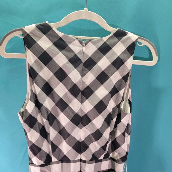 J. Crew Black & White Gingham Sleeveless Wrap Dress Size 0 - Picture 8 of 9
